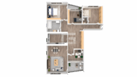 Waldblick-Wohnung mit Aufzug & Potenzial auf 5 Zimmer in Haar - Grundriss Potenzial mit 5 Zimmern (unverbindlicher Beispielgrundriss)