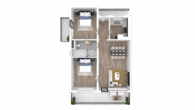 Sonnenterrasse mit Fernblick: Wohnung mit Aufzug & Potenzial auf 3 Zimmer in gefragter Lage - Beispielgrundriss (mit abgetrenntem 3. Zimmer)